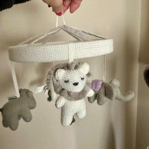Baby Crib Mobile-White Knit Animal Friends from Pottery Barn Kids